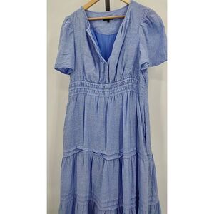 Quince Blue Short Sleeve Dress